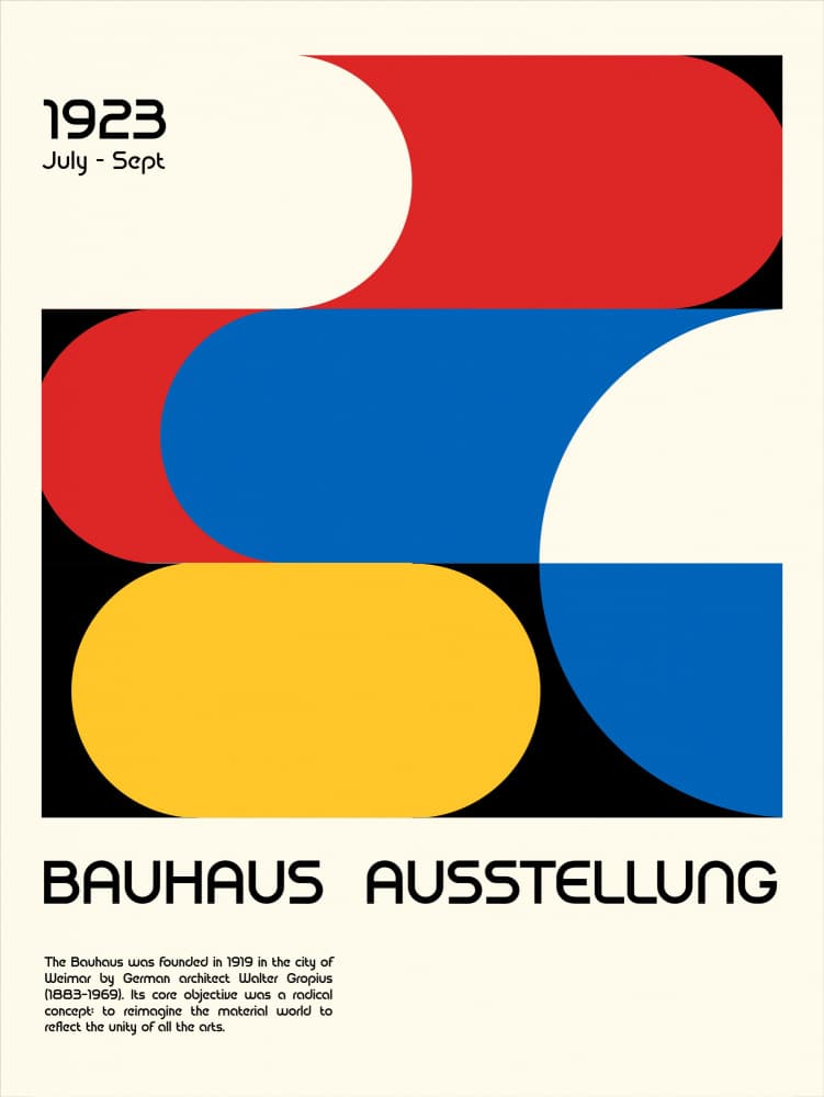 Abstract Bauhaus Exhibition by Retrodrome — canvas wall art
