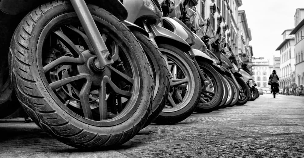 Parked City Scooters by Tommaso Pessotto — canvas wall art