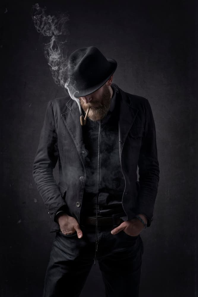 Sophisticated Pipe Smoker by Jose Garcia — canvas wall art
