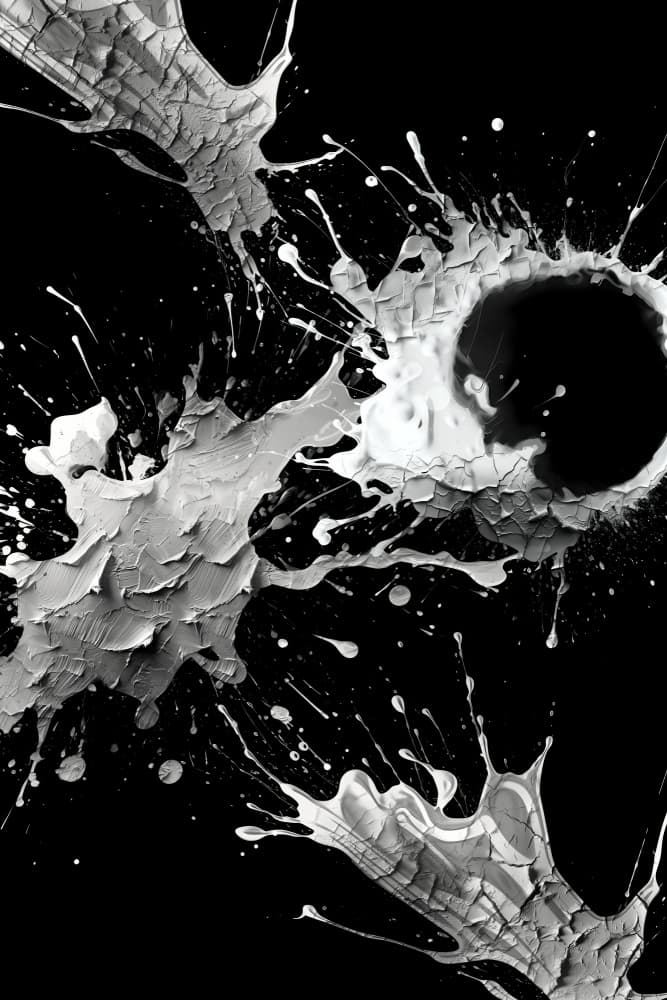 Dynamic White Splatter by Rafal Kulik — canvas wall art