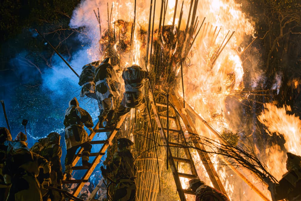 Night Fire Ceremony by Takeshi Mitamura — canvas wall art