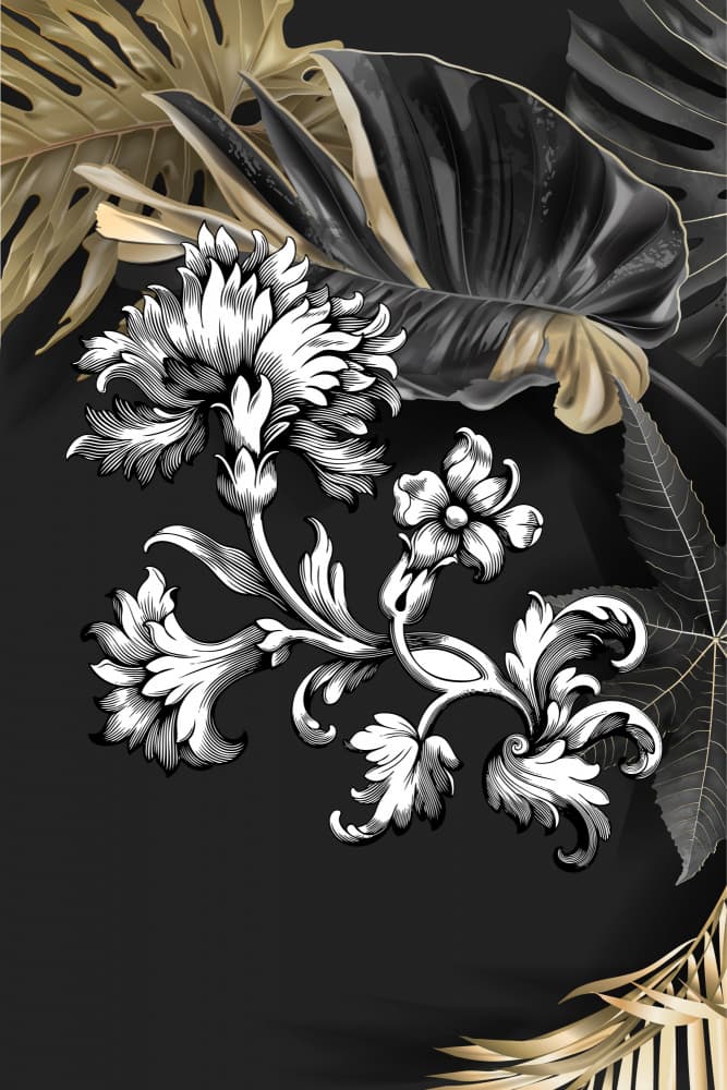Elegant Dark Botanicals by Rafal Kulik — canvas wall art
