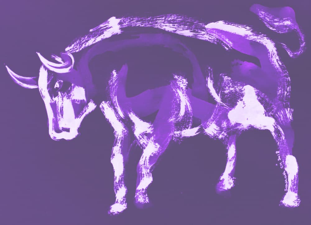Dynamic Purple Bull by Santhosh ch — canvas wall art