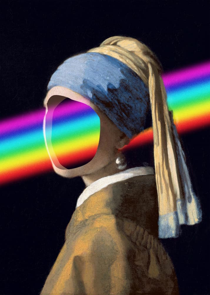 Rainbow Girl Portrait by Artelele — canvas wall art