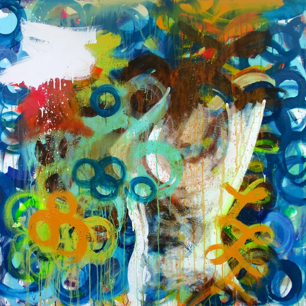 Vibrant Fluid Circles by kent youngstrom — canvas wall art