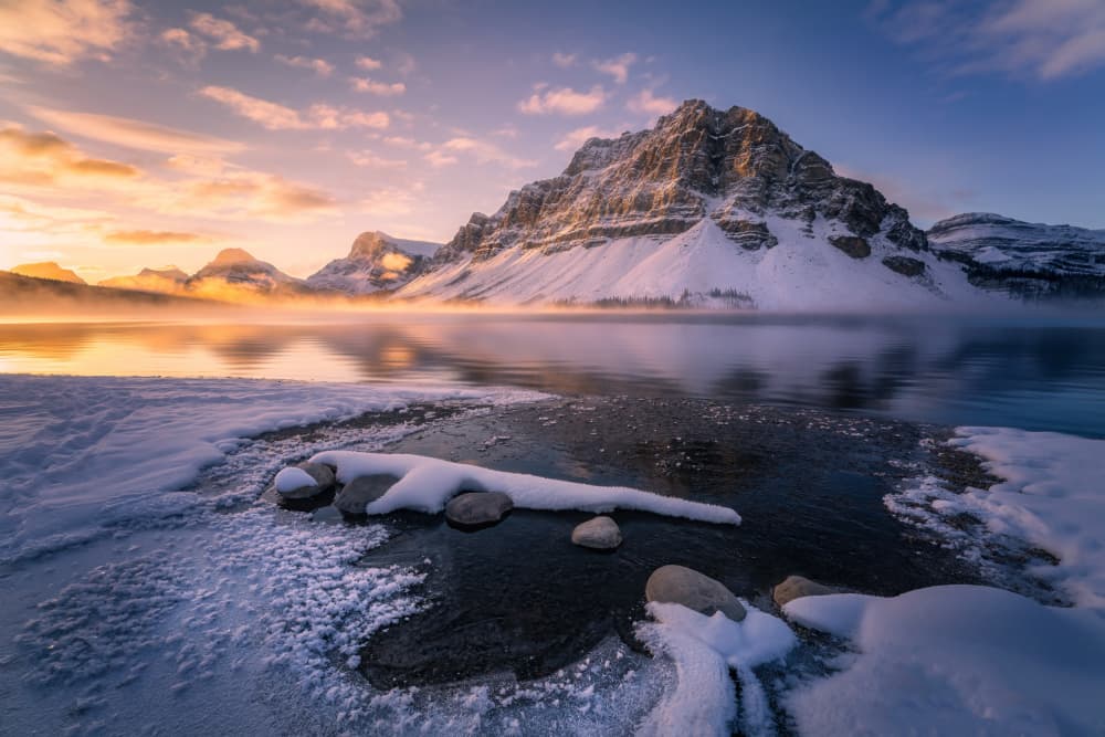 Misty Mountain Sunrise by Yongnan Li (李永男) — canvas wall art