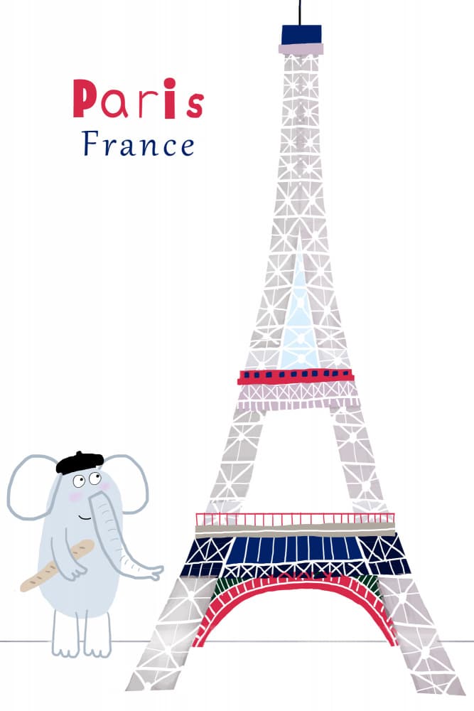 Paris Elephant Adventure by Carla Daly — canvas wall art