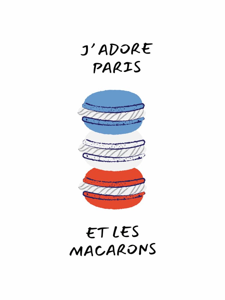 J'adore Paris Macarons by Ohkimiko — canvas wall art