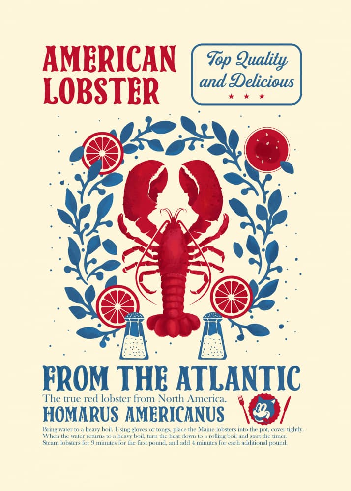 Delicious American Lobster Recipe by Dion Gem — canvas wall art