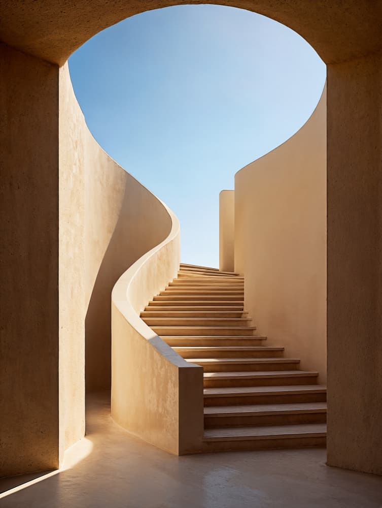 Elegant Curved Staircase by Minorstep — canvas wall art