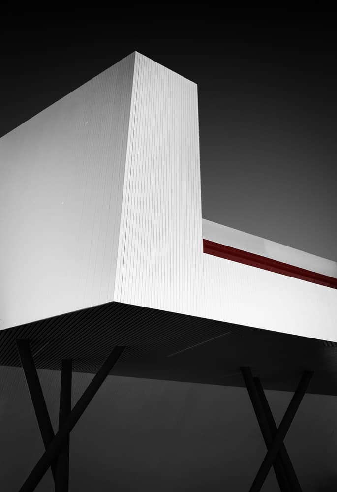 White Red Architecture by Amaya Saez — canvas wall art