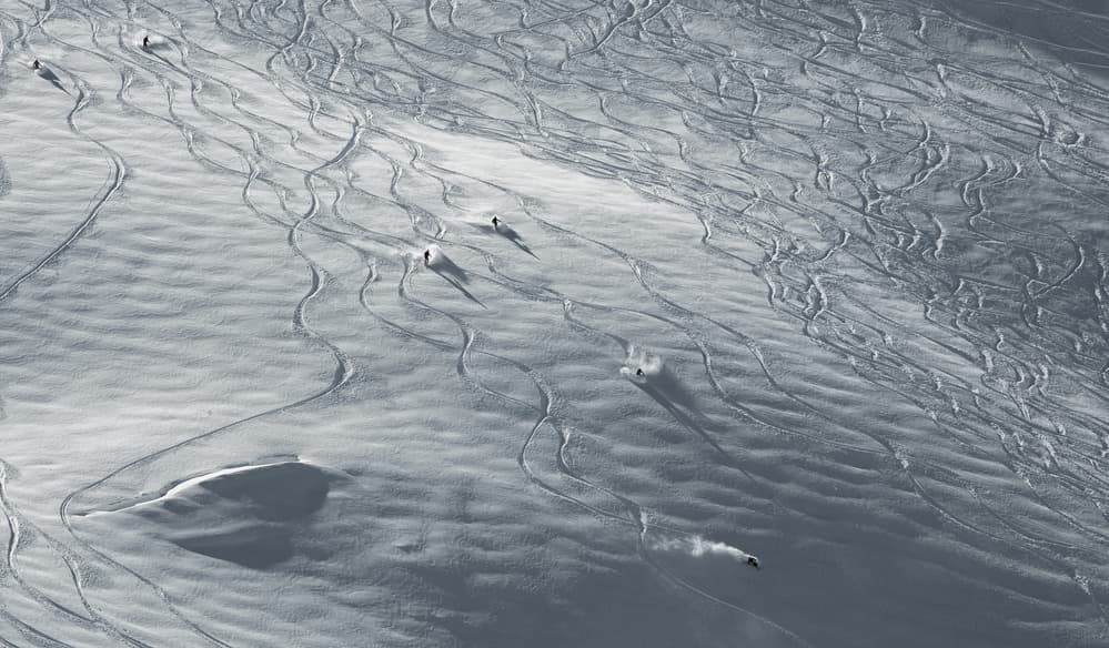 Fresh Powder Skiing by Benjamin Trévillot — canvas wall art