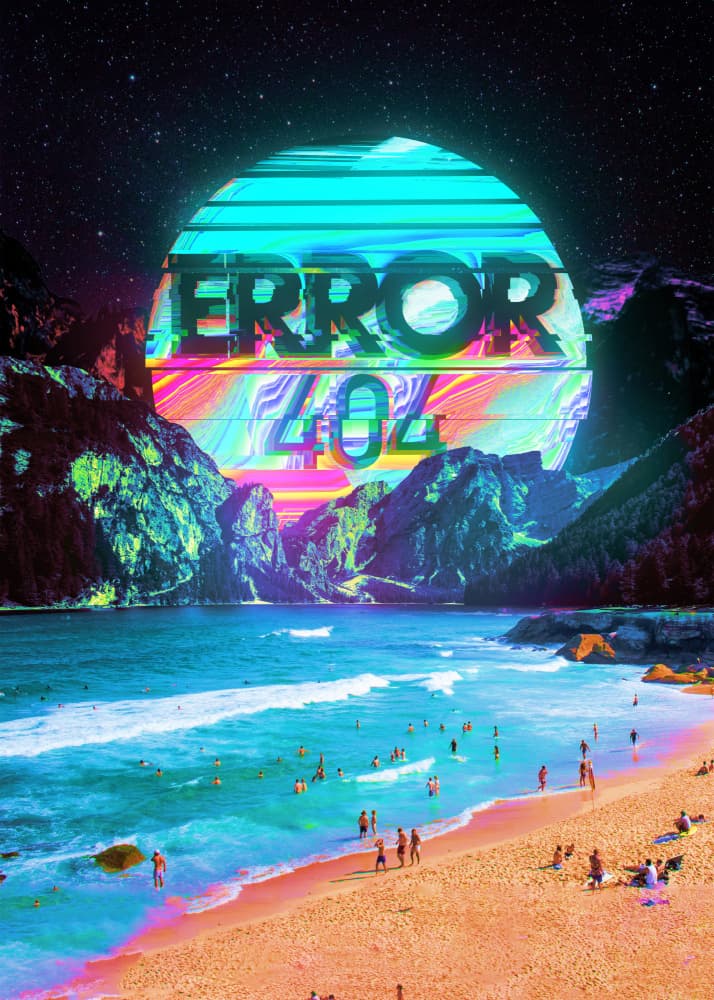 Vaporwave Error Beach by Nicebleed — canvas wall art