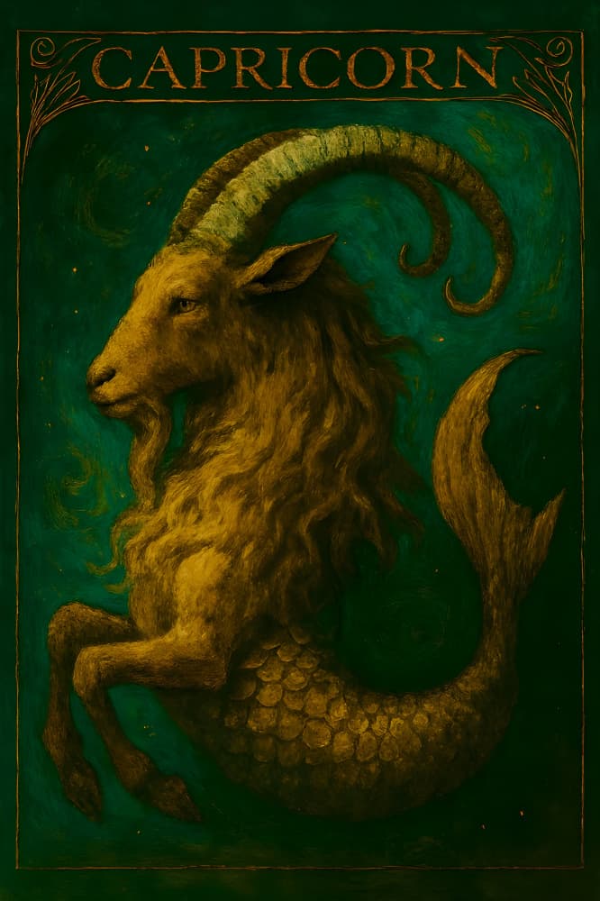 Mystical Capricorn Sea-Goat by HUGO — canvas wall art
