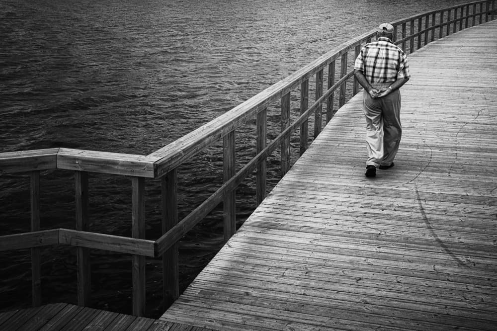 Reflective Boardwalk Walk by Elena Raceala — canvas wall art