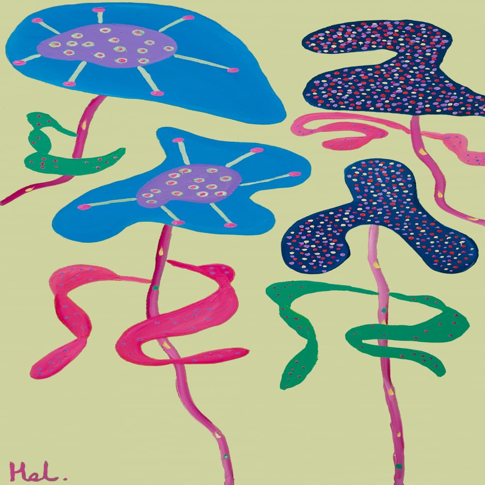 Whimsical Abstract Flowers by Helen Joynson — canvas wall art
