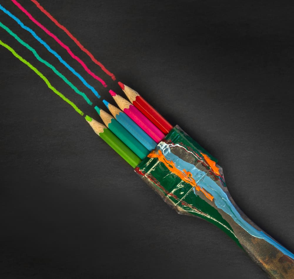 Colorful Pencil Lines by Giorgio Toniolo — canvas wall art