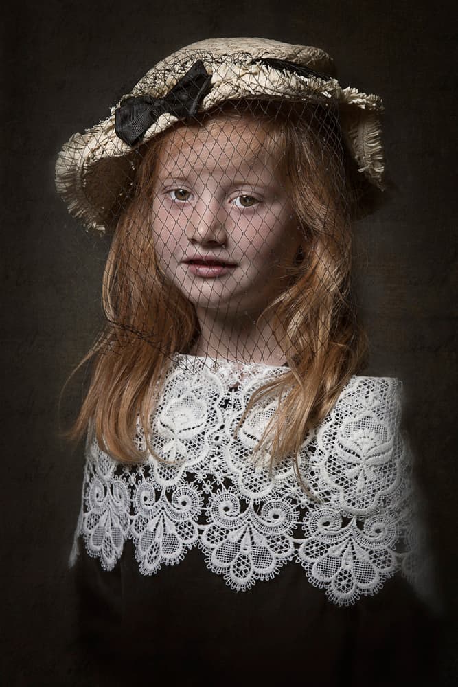 Young Girl In Lace by Carola Kayen-Mouthaan — canvas wall art