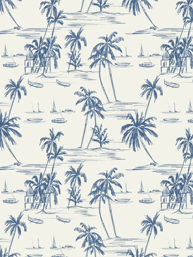 Blue Beach Pattern by Anis Illustration — canvas wall art
