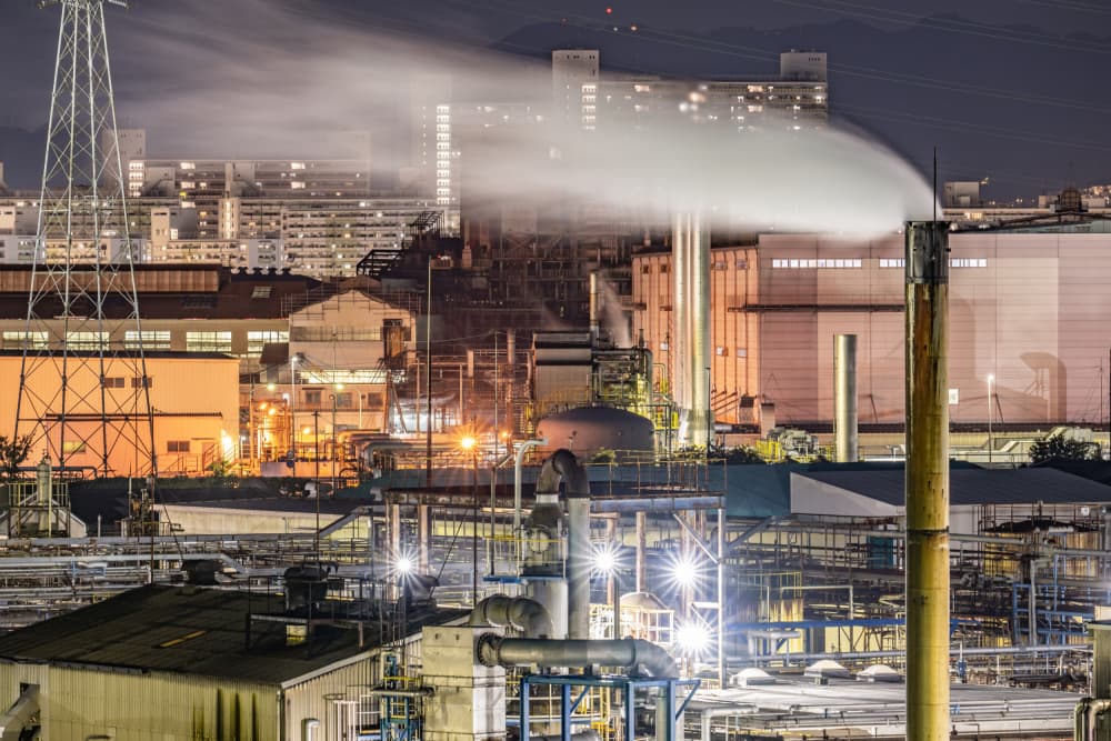 Factory Night Lights by Kobayashi Tetsurou — canvas wall art