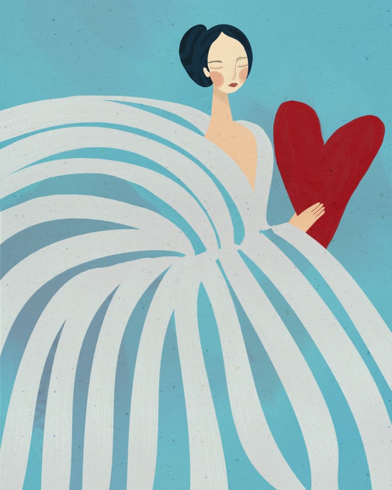 Serene Woman with Heart