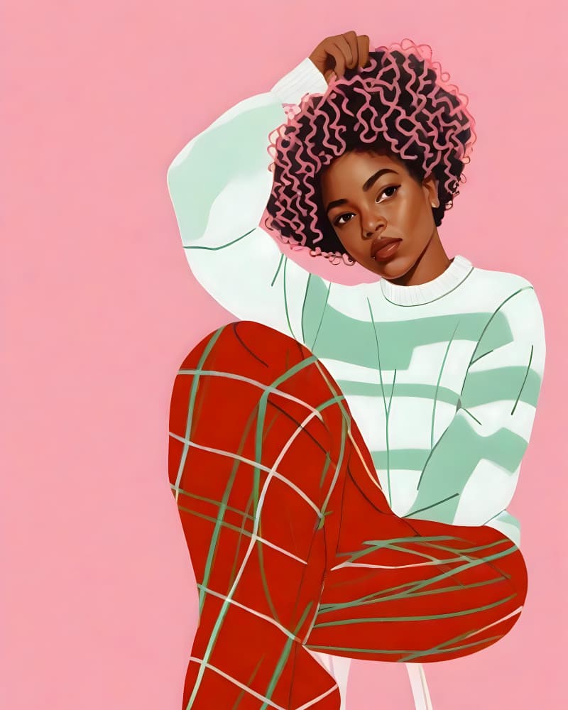 Stylish Pink Haired Woman by Uma Gokhale — canvas wall art