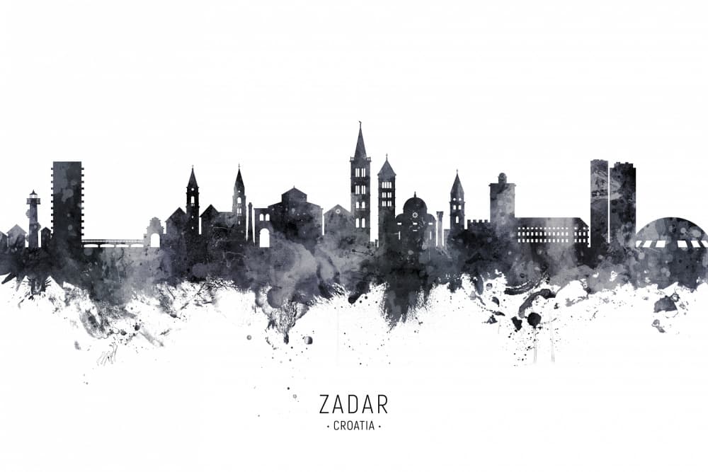 Zadar Croatia Skyline by Michael Tompsett — canvas wall art