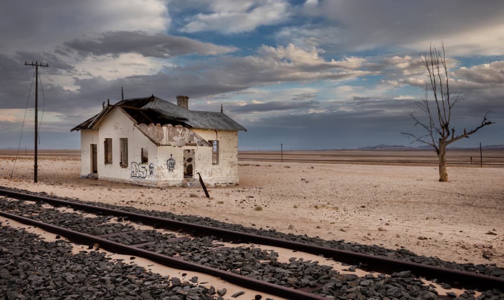 Abandoned Desert Station by Anne Berger — canvas wall art