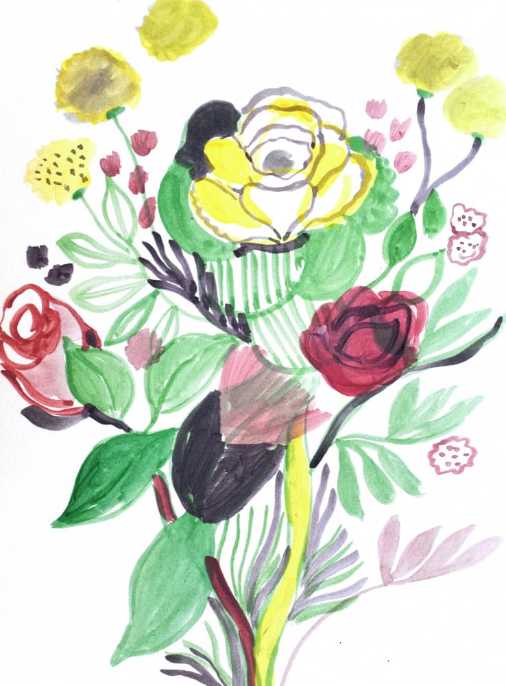 Vibrant Floral Bouquet by Iria Fernandez — canvas wall art