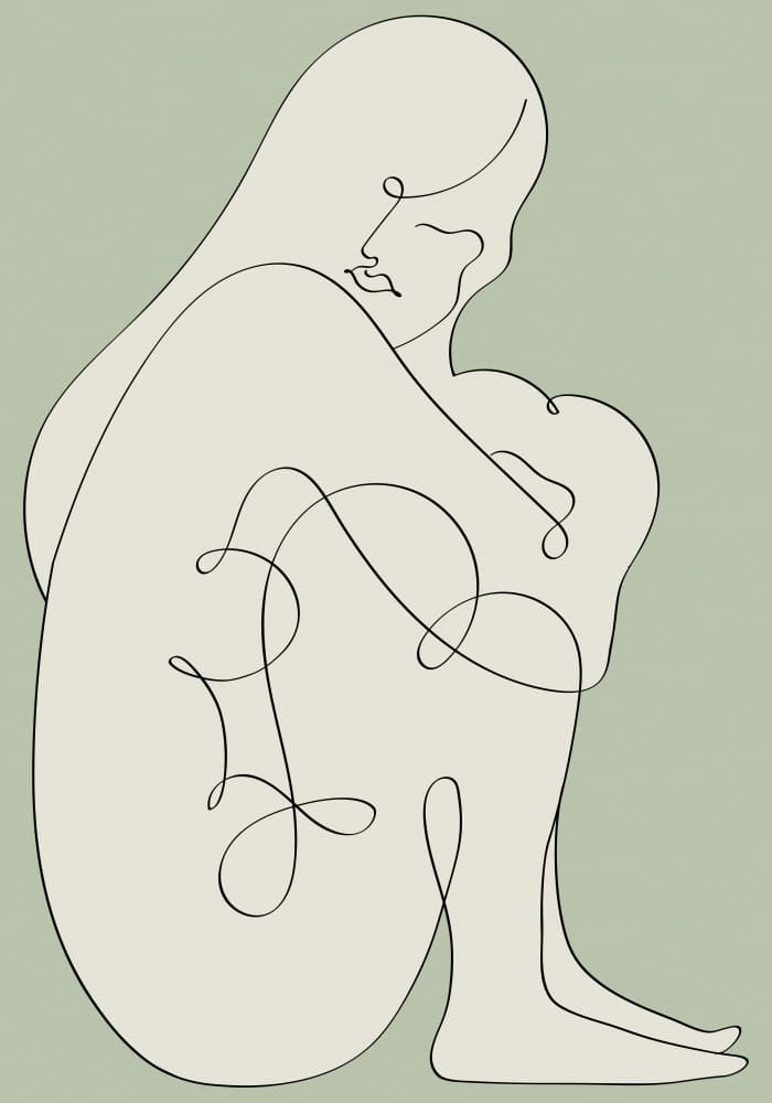 Serene Woman Line Art by Pictufy Studio II — canvas wall art