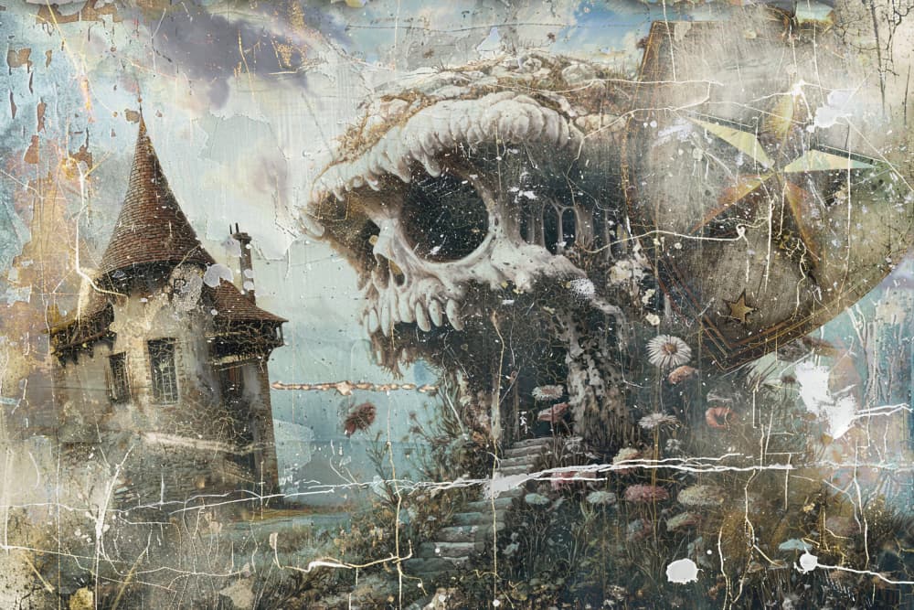 Haunted Skull Castle by Rafal Kulik — canvas wall art