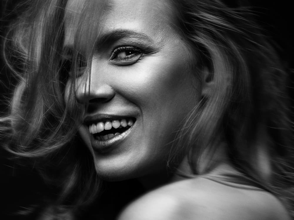 Radiant Smile Flowing Hair by Martin Krystynek MQEP — canvas wall art