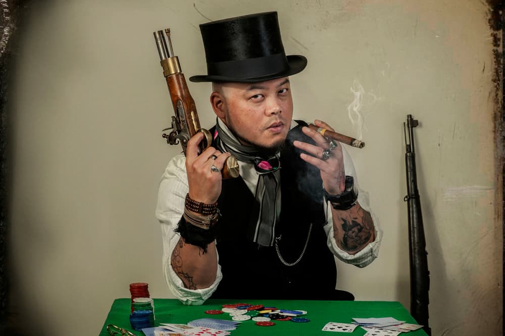 Mysterious Gambler With Cigar by Monika Vanhercke — canvas wall art