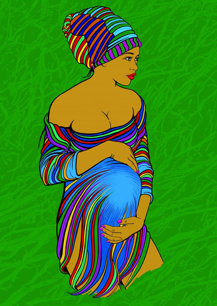 Rainbow Maternity Portrait by Carlo Kaminski — canvas wall art