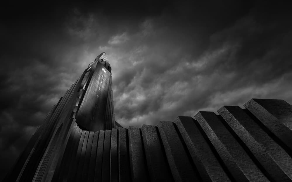 Geometric Church Spire by Larry Deng APA — canvas wall art
