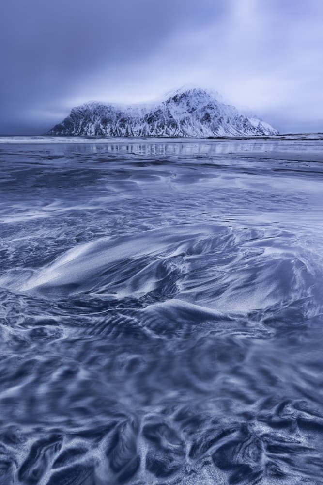 Snowy Mountain Ocean Patterns by Dorian Gray — canvas wall art