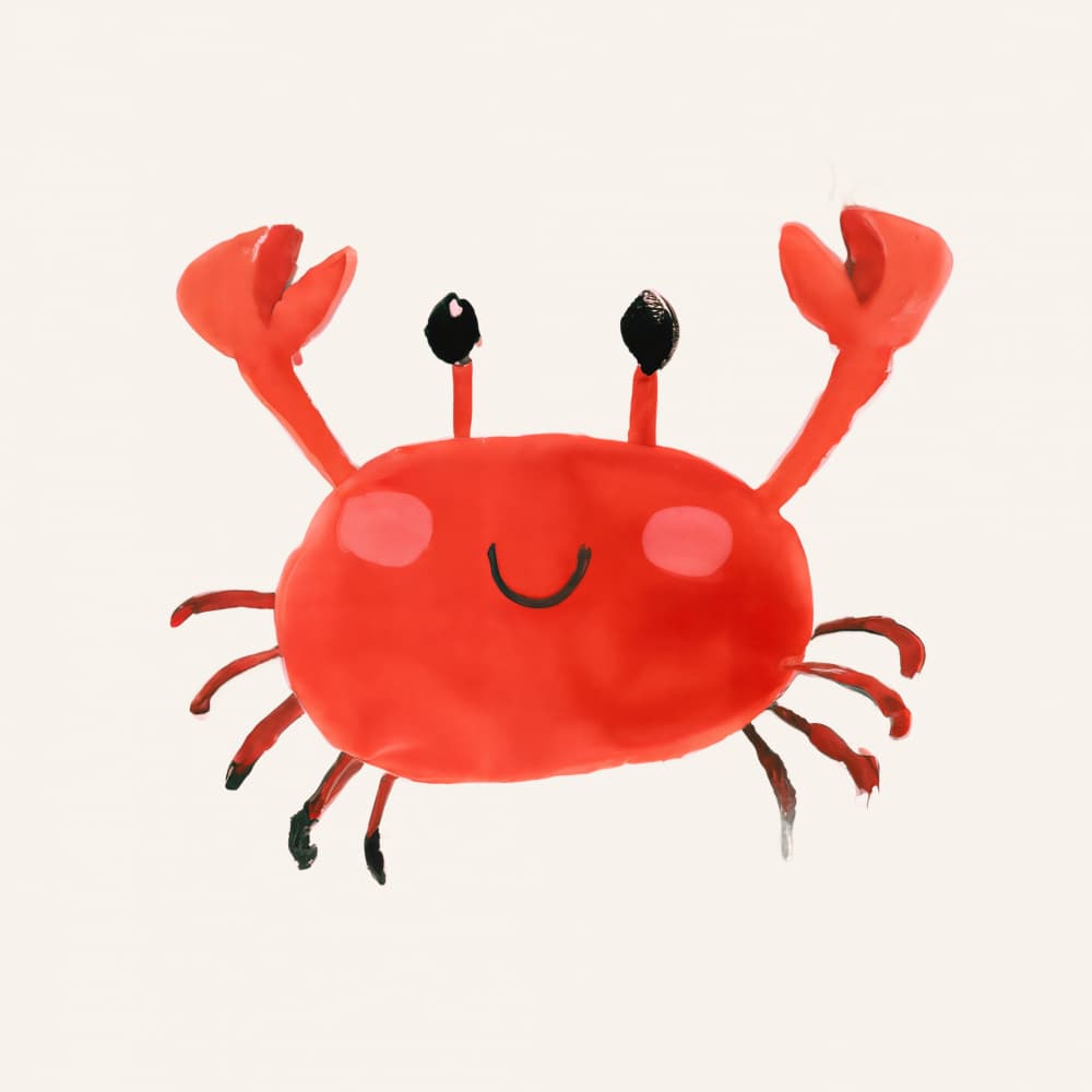 Happy Little Crab by Merel Takken — canvas wall art