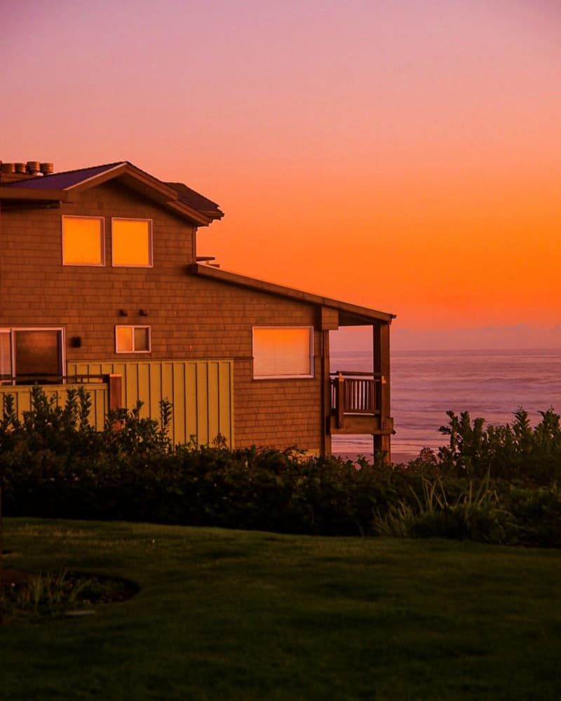 Coastal Sunset Home by Del Mundo Imagery — canvas wall art