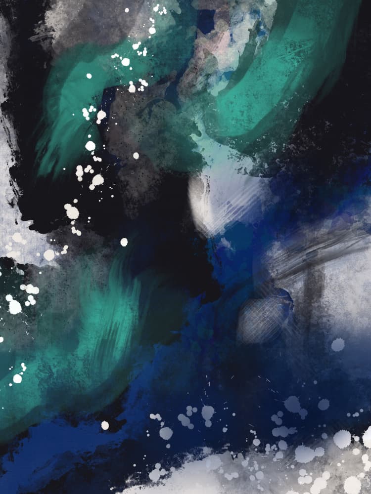 Midnight Teal Swirl by Little Dean — canvas wall art
