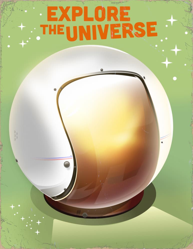 Retro Explorer Helmet by Nicholas — canvas wall art