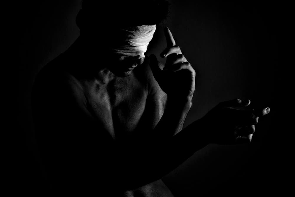 Blindfolded Man Deep Shadows by Paulo Medeiros — canvas wall art