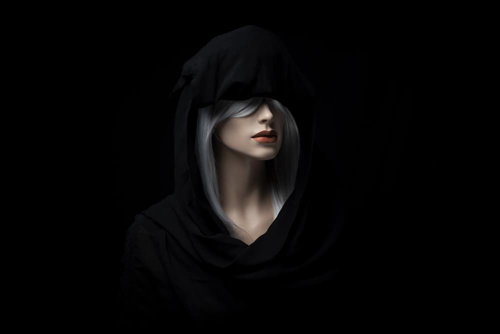 Mysterious Hooded Woman by Fatima Cherkaoui — canvas wall art