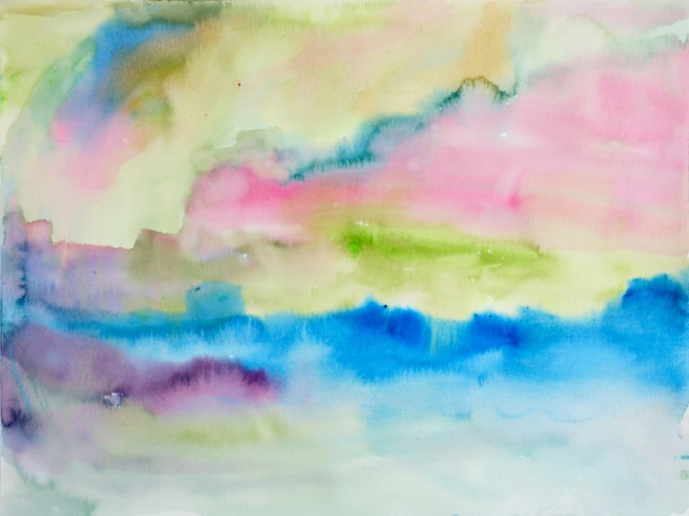 Dreamy Watercolor Landscape by Eva Galonska — canvas wall art