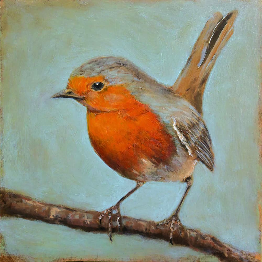 Peaceful Robin Perch by Claire Lerner — canvas wall art