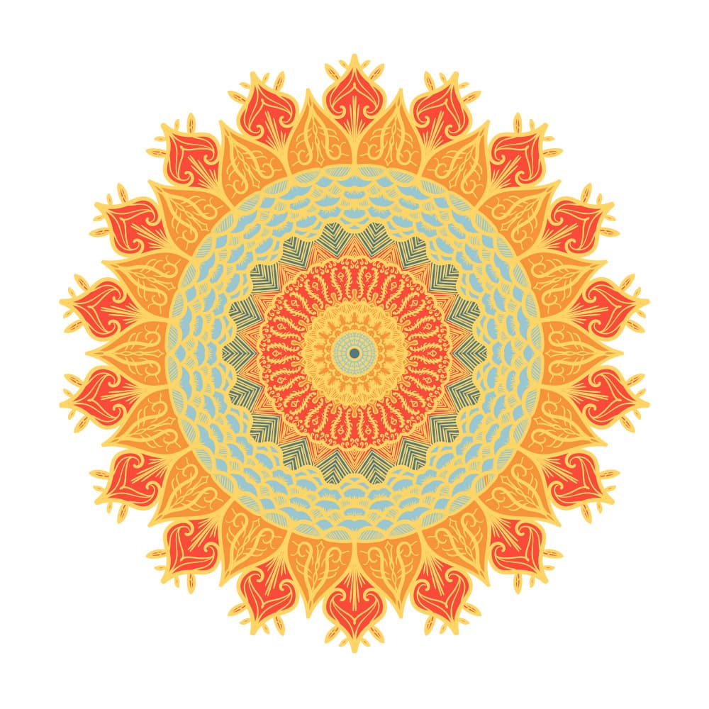 Vibrant Mandala Bloom by Marika Barsrsind — canvas wall art