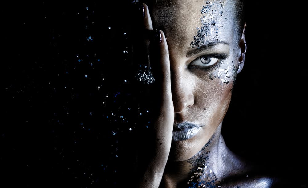 Silver Glitter Gaze by polod — canvas wall art