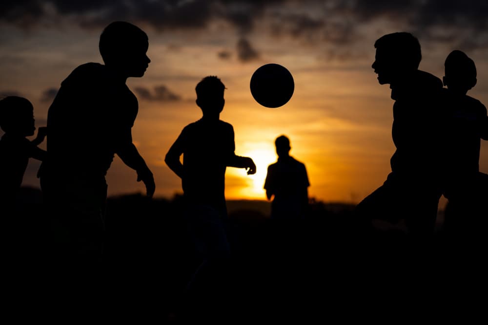 Golden Hour Soccer Game by Andrei Baisan — canvas wall art