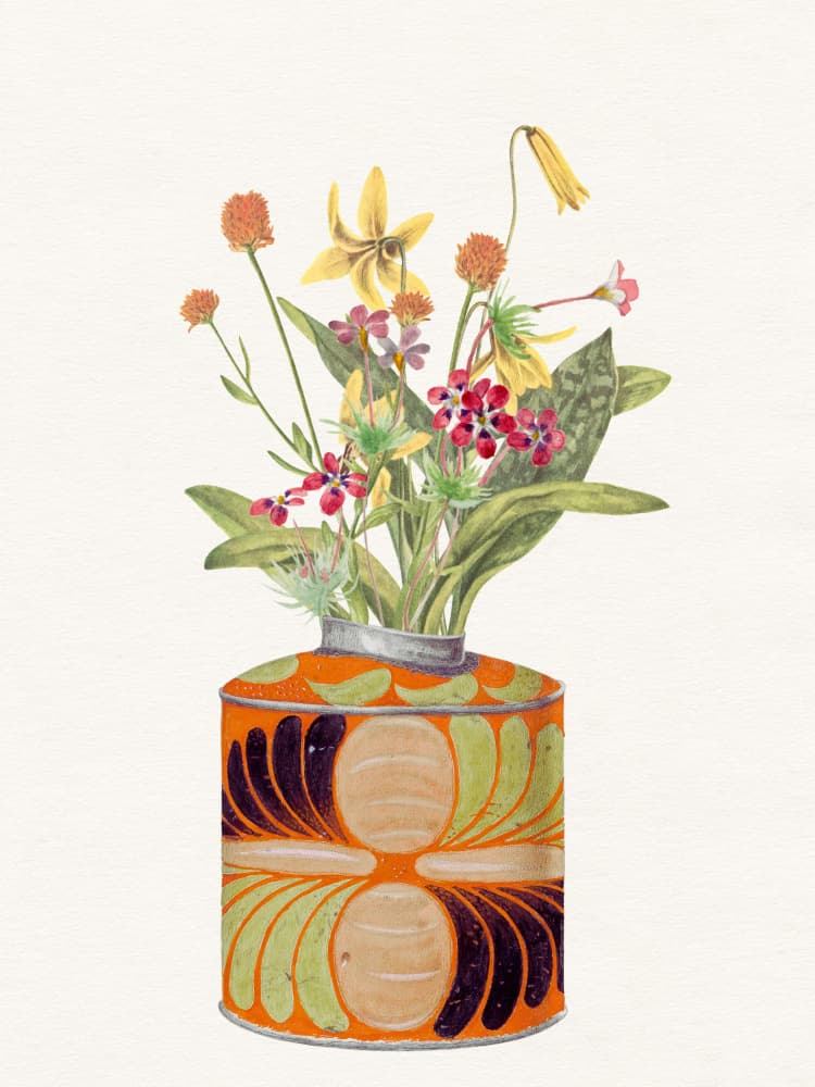 Charming Wildflower Bouquet by Wild Violets — canvas wall art