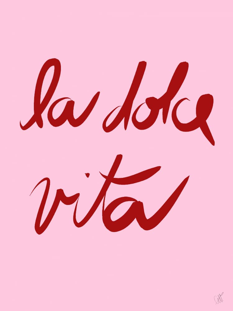 La Dolce Vita Script by Anne-Marie Volfova — canvas wall art