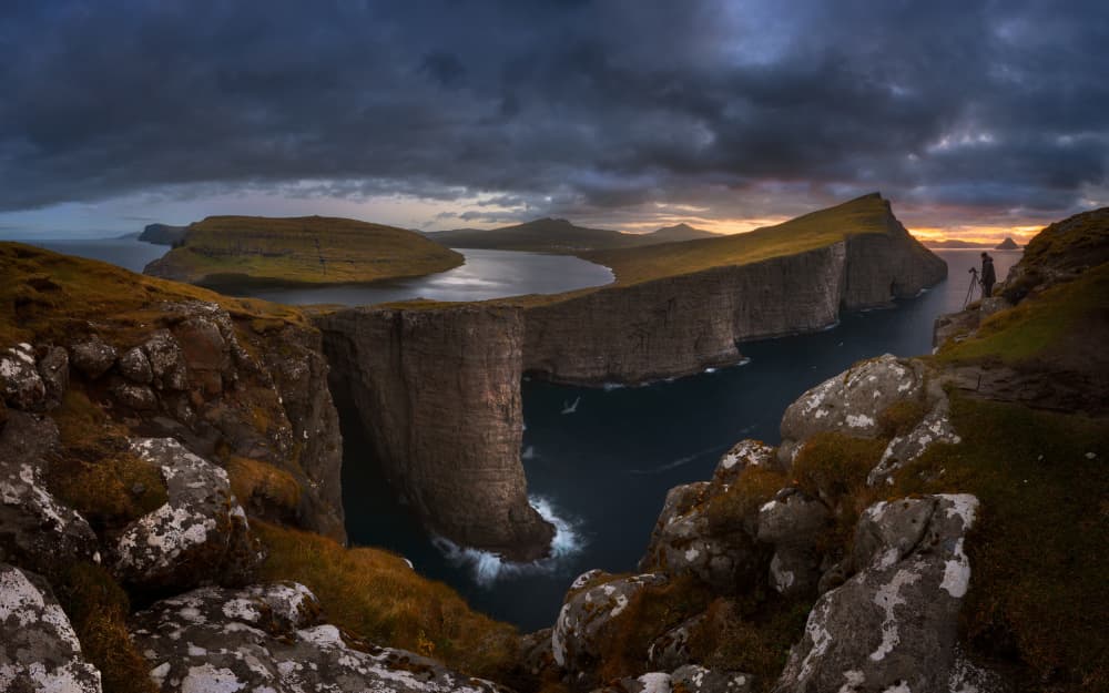 Lake Above Ocean Cliffs by Tomasz Rojek — canvas wall art